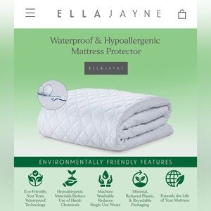 ELLA JAYNE Waterproof & Hypoallergenic Mattress Protector - Twin XL  - NWT - #1